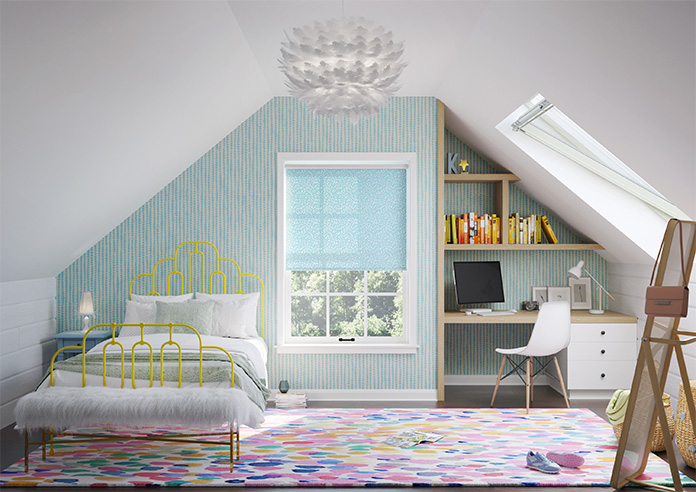 Dots and Spots, Electric Blue - Twist&Fit Roller Blind - Image 8